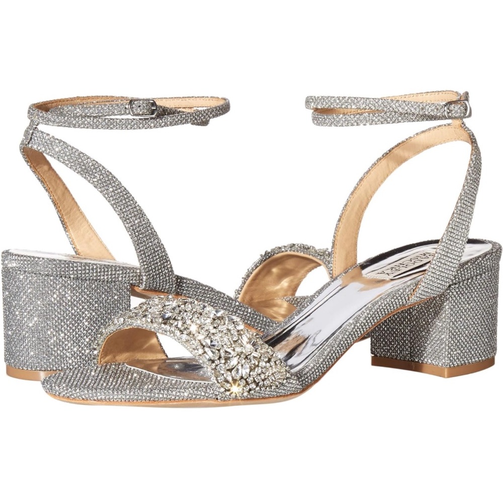 Badgley Mischka Jada Heeled Crystal Sandal